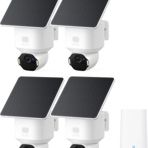 eufy Security SoloCam E42 4-Cam Kit (HomeBase S380), 4K Security Camera Wireless Outdoor, Solar Powered, AI Motion Tracking, Strobe Light, Pan & Tilt, Facial Recognition, Local Storage Up to 16 TB