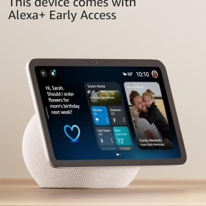 Amazon Echo Show 8 (newest model), Vibrant HD 8.7" display with spatial audio, with Alexa+ Early Access, Glacier White