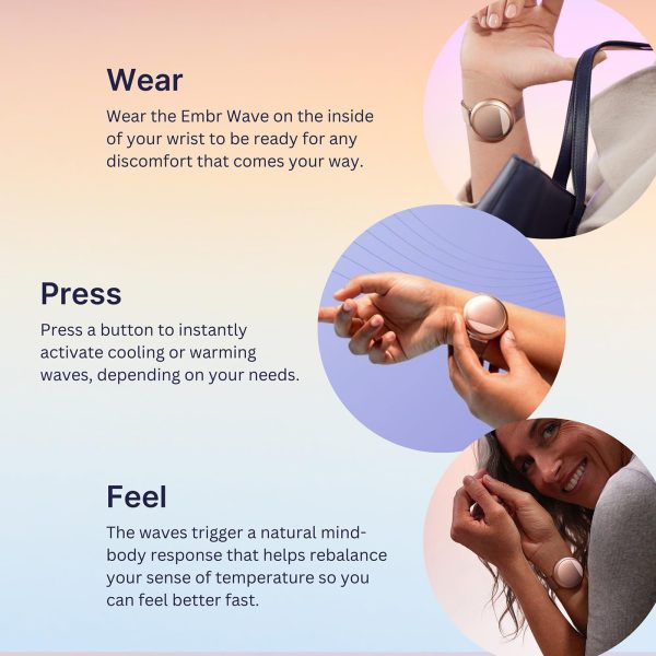 Embr Wave Cooling Bracelet - Warming Bracelet - Personalized Thermal Relief - Manage Hot Flashes, Night Sweats, Sleep, Tension - Clinically Proven - Rechargeable - Rose Gold - Image 3