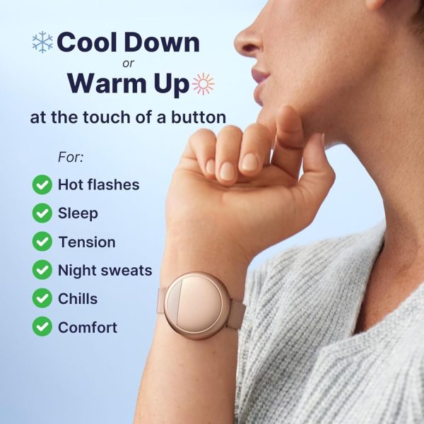 Embr Wave Cooling Bracelet - Warming Bracelet - Personalized Thermal Relief - Manage Hot Flashes, Night Sweats, Sleep, Tension - Clinically Proven - Rechargeable - Rose Gold - Image 2