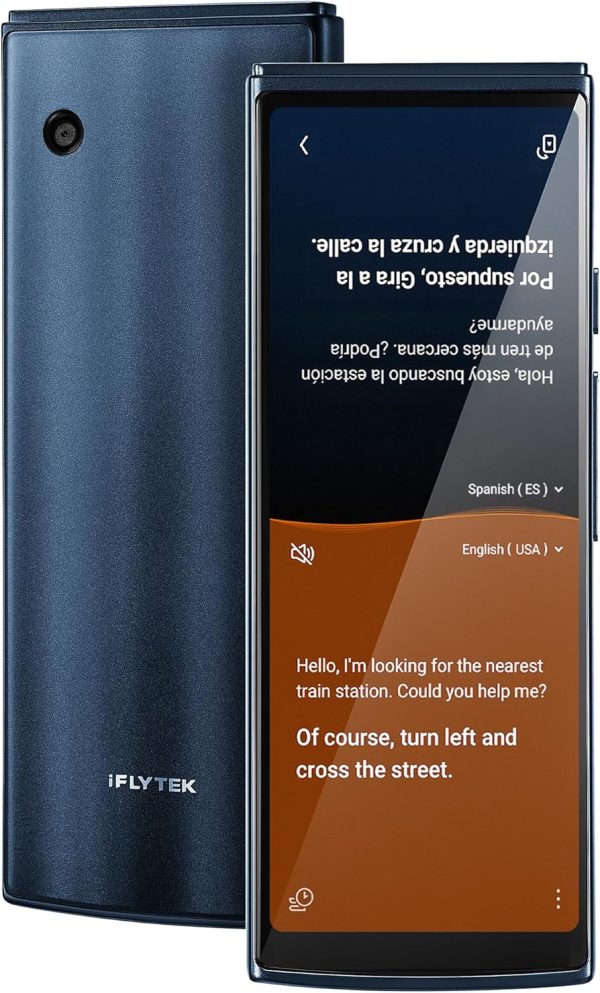 iFLYTEK AI Language Translator Device — 60 Languages, Real-Time Split-Screen & Two-Way Instant Voice Translation, 18 Offline Packs, 2-Year Global Data for K-12 Education, Business, Travel